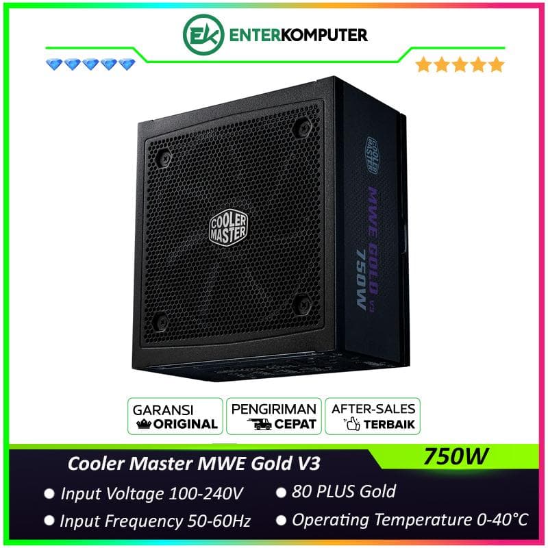 Cooler Master MWE Gold 750W V3 ATX 3.1 80 PLUS Gold Fully Modular - foto 1