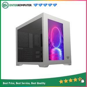 PRIME X-[X]-X WHITE - PREMIUM GAMING CASE 0.7mm STEEL - FRONT & LEFT TEMPERED GLASS - MESH RIGHT & TOP PANEL with Display Front It! - foto 1