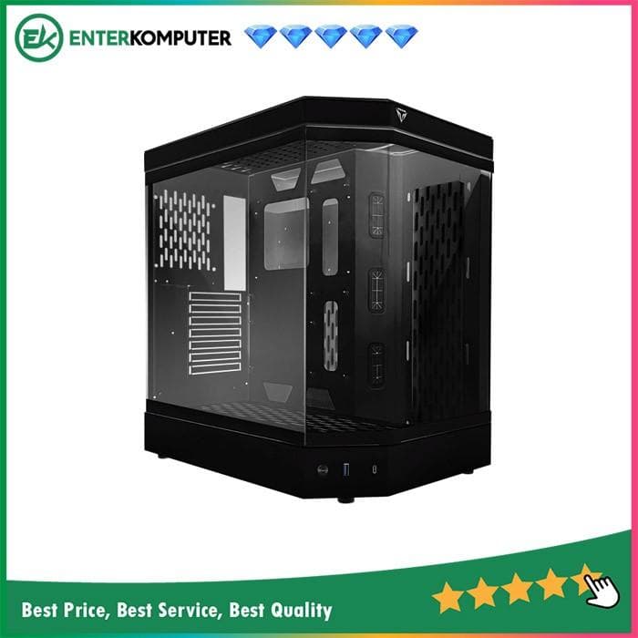 PRIME H-[Y] V2.0 BLACK - MODERN AESTHETIC DUAL CHAMBER ATX CASE - TEMPERED GLASS - foto 1