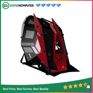 PRIME A-[NT] RED BLACK - ATX - ALUMUNIUM GAMING CASE - DUAL SIDE TEMPERED GLASS - foto 1