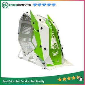 PRIME A-[NT] GREEN WHITE - ATX - ALUMUNIUM GAMING CASE - DUAL SIDE TEMPERED GLASS - foto 1