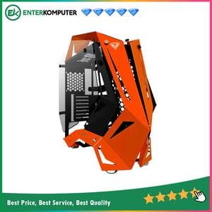 PRIME R-[CS] ORANGE BLACK - ATX - ALUMUNIUM GAMING CASE - DUAL SIDE TEMPERED GLASS - foto 1