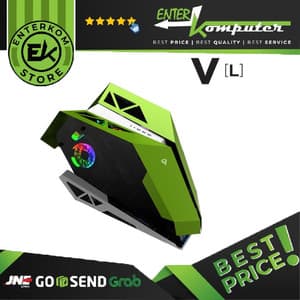 PRIME V[L] Green - ALUMUNIUM EXTREME GAMING CASE - DUAL SIDE TEMPERED GLASS - foto 1