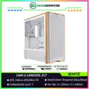 LIAN LI LANCOOL 217 WHITE - Wooden Aesthetics with High-Performance Airflow - Back-CONNECT Motherboards Compatible - 4MM Tempered Glass - USB Type C - FREE 2Pcs 170MM Fan + 2Pcs 120MM Fan + 1Pcs 140MM Fan - USB Type C Included - foto 1