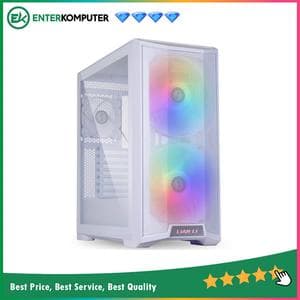 LIAN LI LANCOOL 215 WHITE - SIDE TEMPERED GLASS - FREE 2 PCS 20CM ARGB FANS + 1 PCS 12CM FAN - foto 1
