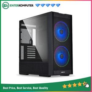 LIAN LI LANCOOL 206 RGB BLACK - Front Fine Mesh Panel - 4.0mm Tempered Glass Left Side Panel - FREE 2Pcs 160MM ARGB PWM Fan - USB Type C Included - foto 1