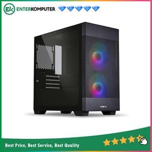 LIAN LI LANCOOL 205M MESH BLACK - mATX - Tempered Glass Left Side Panel - FREE 2Pcs 140MM ARGB PWM Fan - foto 1