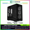 LIAN LI Vector V100R MINI BLACK - Micro-ATX Case - 270° Unobstructed Visibility with ARGB Lighting Strip - Back-CONNECT Micro-ATX Motherboards Compatible - 4MM Tempered Glass - USB Type C - FREE 3Pcs 120MM Reverse ARGB FAN + 1Pcs 120MM ARGB FAN - foto 1