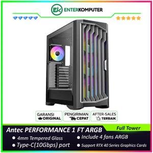 Antec PERFORMANCE 1 FT ARGB - Full-Tower E-ATX Gaming Case - 4mm Tempered Glass Both Side Panel - Type C Ready with Temperature Display - Free 3Pcs 140mm Tranquil ARGB PWM Fans + 1Pcs 120mm Tranquil ARGB PWM Fans - foto 1