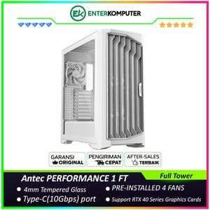Antec PERFORMANCE 1 FT WHITE - Full-Tower E-ATX Gaming Case - 4mm Tempered Glass Both Side Panel - Type C Ready with Temperature Display - Free 3Pcs 140mm Storm T3 PWM Fans + 1Pcs 120mm Storm T3 PWM Fans - foto 1