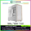 Antec FLUX WHITE - Mid-Tower Gaming Case - F-LUX Platform - 4mm Tempered Glass Side Panel - Premium Wood Material on Front Panel & Right Metal Panel - Type-C 3.2 Gen 2 Ready - FREE 3Pcs 120mm PWM Fans + 1Pcs 120mm Reverse PWM Fans + 1Pcs 140mm PWM Fans - foto 1