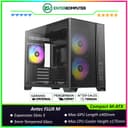 Antec FLUX M - Compact M-ATX Gaming Case - F-LUX Platform - 3mm Tempered Glass Side Panel - Flow Luxury with Metal Mesh On Front Panel - Tool-Free Panel Design - Type-C 3.2 Gen 2 Ready - FREE 3Pcs 120mm ARGB PWM Fans + 3Pcs 120mm Reverse PWM Fans - foto 1