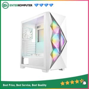 Antec DF800 FLUX WHITE - F-LUX Platform - Mirror Surface Effect - 4mm Tempered Glass Side Panel - FREE 3 PCS 12CM ARGB FANS + 2 PCS 12CM FAN - foto 1