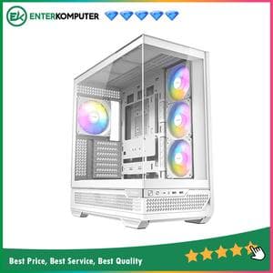 Antec CONSTELLATION C7 WHITE ARGB - Mid-Tower Gaming Case - Panoramic View - Multi-Directional AIR INTAKE and MASSIVE AIRFLOW - 4mm Tempered Glass Side Panel - Type C Ready - Free 3Pcs 120mm PWM ARGB Fans Reverse + 1Pcs 140mm PWM ARGB Fans - foto 1