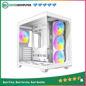 Antec CONSTELLATION C5 WHITE ARGB - Mid-Tower Gaming Case - Stylish Front Panel - Dual Chamber Design - 4mm Tempered Glass Side Panel - Type-C 3.2 Gen 2 Ready - Free 6Pcs 120mm PWM ARGB Fans Reverse + 1Pcs 120mm PWM ARGB Fans - foto 1