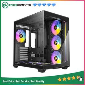 Antec CONSTELLATION C5 BLACK ARGB - Mid-Tower Gaming Case - Stylish Front Panel - Dual Chamber Design - 4mm Tempered Glass Side Panel - Type-C 3.2 Gen 2 Ready - Free 6Pcs 120mm PWM ARGB Fans Reverse + 1Pcs 120mm PWM ARGB Fans - foto 1