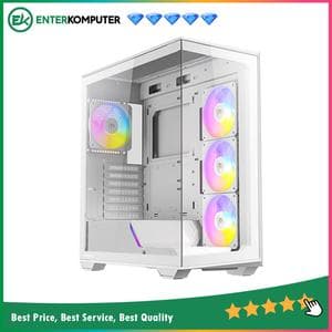 Antec CONSTELLATION C3 WHITE ARGB - Mid-Tower Gaming Case - Massive Airflow via Honeycomb Mesh - 4mm Tempered Glass Side Panel - Type-C 3.2 Gen 2 Ready - Free 3Pcs 120mm PWM ARGB Fans Reverse + 1Pcs 120mm PWM ARGB Fans - foto 1