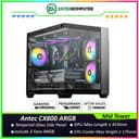 Antec CX800 ARGB - Mid Tower Gaming Case - Dual Chamber Design - 4mm Tempered Glass - Free 2Pcs 120mm ARGB Fans Reverse + 1Pcs 120mm ARGB Fans - foto 1