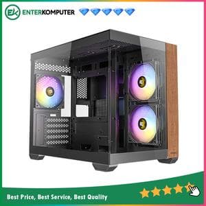 Antec CX600M WOOD ARGB - Mini Tower Gaming Case - Dual Chamber Design - 4mm Tempered Glass with Exotic WOOD - Type C Ready - Free 2Pcs 120mm ARGB Fans Reverse + 1Pcs 120mm ARGB Fans - foto 1