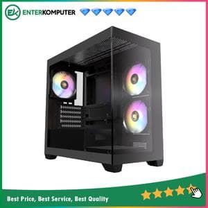 Antec CX300M RGB BLACK - Mini Tower Gaming Case - 4mm Tempered Glass Side Panel - Free 2Pcs 120mm RGB Fans Reverse + 1Pcs 120mm RGB Fans - foto 1
