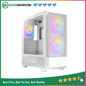 Antec NX416L WHITE - Mid-Tower Gaming Case - Mesh Front Panel Design - Left Side Glass Door - Type C Ready - Free 2Pcs 16CM ARGB Fans + 1Pcs 12CM ARGB Fans - foto 1