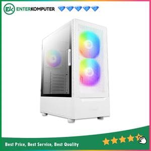 Antec NX410 V2 WHITE - ATX Gaming Case - Left Side Glass Door - FREE 2 PCS 14CM ARGB FANS + 1 PCS 12CM ARGB FANS - foto 1