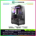 Antec VCX200 RGB ELITE - Mid-Tower ATX Gaming Case - Tempered Glass Side Panel - Free 3Pcs 120mm RGB Fans + 2Pcs 120mm RGB Fans Reverse - foto 1