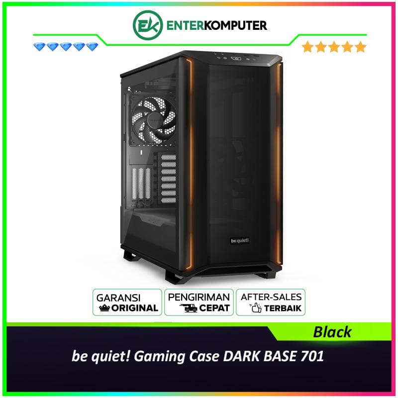 be quiet! Gaming Case DARK BASE 701 BLACK - Maximum Airflow and Usability - Open Mesh Design For High Airflow and Performance - FREE 3PCS Silent Wings 4 140mm PWM High-Speed fans - Type C 3.2 Ready - foto 1