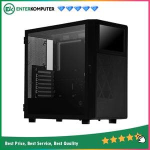 CUBE GAMING CINEMA BLACK - ATX Gaming Case - Mesh Front Panel with Display Front It! - Left Side Glass Door - USB Type C Included - PSU Cover - Dust Filter - foto 1