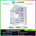 CUBE GAMING ORIST WHITE - ATX Gaming Case - All White Inside - BTF Mainboard Ready - Front & Left Side Tempered Glass with Tools Free - Aesthetic Dual Chamber Design - Airflow Potential - Dust Filter - FREE 3PCS 12CM ARGB FAN - foto 1