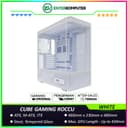 CUBE GAMING ROCCU WHITE - ATX Gaming Case - All White Inside - Panoramic View - BTF Mainboard Ready - Front Curve Design & Left Side Tempered Glass - Dust Filter - PSU Cover - foto 1
