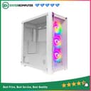 CUBE GAMING SILKA GLASS WHITE - ATX - SIDE TEMPERED GLASS - FRONT TEMPERED GLASS - PSU COVER - Dust Filter - FREE 3PCS 12CM RGB FAN - foto 1