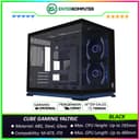 CUBE GAMING YALTRIC BLACK - mATX Gaming Case - Panoramic View - BTF Mainboard Ready - Front & Left Side Tempered Glass with Bottom ARGB LED Strip - FREE 2Pcs 120mm Reverse Infinity Mirror ARGB Fan - foto 1