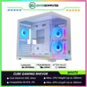 CUBE GAMING RHEVOR WHITE - mATX Gaming Case - Panoramic View - Aesthetic Mini Dual Chamber - Front & Left Side Tempered Glass with Bottom ARGB LED Strip - Dust Filter - FREE 2Pcs 120mm Reverse Infinity Mirror ARGB Fan + 1Pc 120mm Infinity Mirror ARGB Fan - foto 1