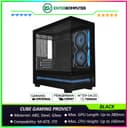CUBE GAMING PROVICT BLACK - mATX Gaming Case - Panoramic View - Front & Left Side Tempered Glass with Bottom ARGB LED Strip - Dust Filter - PSU Cover - FREE 2Pcs 120mm Infinity Mirror ARGB Fan - foto 1