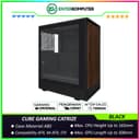 CUBE GAMING CATRIZE BLACK - ATX Gaming Case - Front Mesh with WOOD Exotic Design & Left Side Tempered Glass - Dust Filter - PSU Cover - foto 1