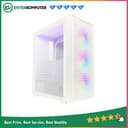CUBE GAMING STARK WHITE - ATX - SIDE TEMPERED GLASS - FRONT MESH PANEL - PSU COVER - Dust Filter - FREE 3PCS 12CM RGB FAN - foto 1