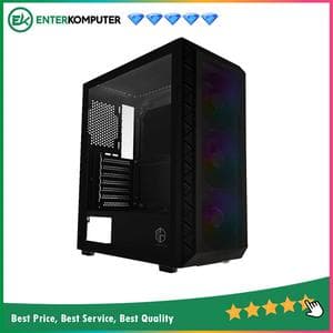 CUBE GAMING ZINCT BLACK - ATX - SIDE TEMPERED GLASS - FRONT MESH PANEL - PSU COVER - Dust Filter - FREE 3PCS 12CM RGB FAN - foto 1