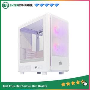 CUBE GAMING EPIOM MESH WHITE  - mATX Gaming Case - All White Inside - Left Side Tempered Glass - Front Mesh Panel - Dust Filter - FREE 2PCS 12CM ARGB FAN - foto 1