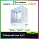 CUBE GAMING SHACK WHITE - mATX Gaming Case - All White Inside - Front Unique Design with Mesh & Left Side Tempered Glass - Dust Filter - FREE 2PCS 12CM ARGB Fan - foto 1