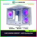 CUBE GAMING ZAREONT WHITE - mATX Gaming Case - All White Inside - Front & Left Side Tempered Glass - Aesthetic Mini Dual Chamber Design - Airflow Potential - Dust Filter - FREE 3Pcs 120mm RGB Fan - foto 1