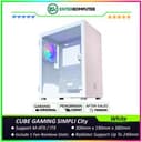 CUBE GAMING SIMPLI City WHITE - mATX Gaming Case - All White Inside - Left Side Tempered Glass with Hinged Panels - Free 1Pcs 12CM RGB Fan - foto 1