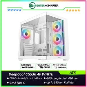 DeepCool CG530 4F WHITE Panoramic Glass Panels Dual Chamber ATX Case - foto 1