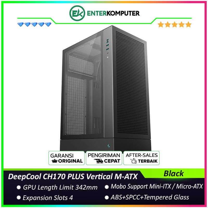 DeepCool CH170 PLUS Vertical M-ATX Compact Case - foto 1
