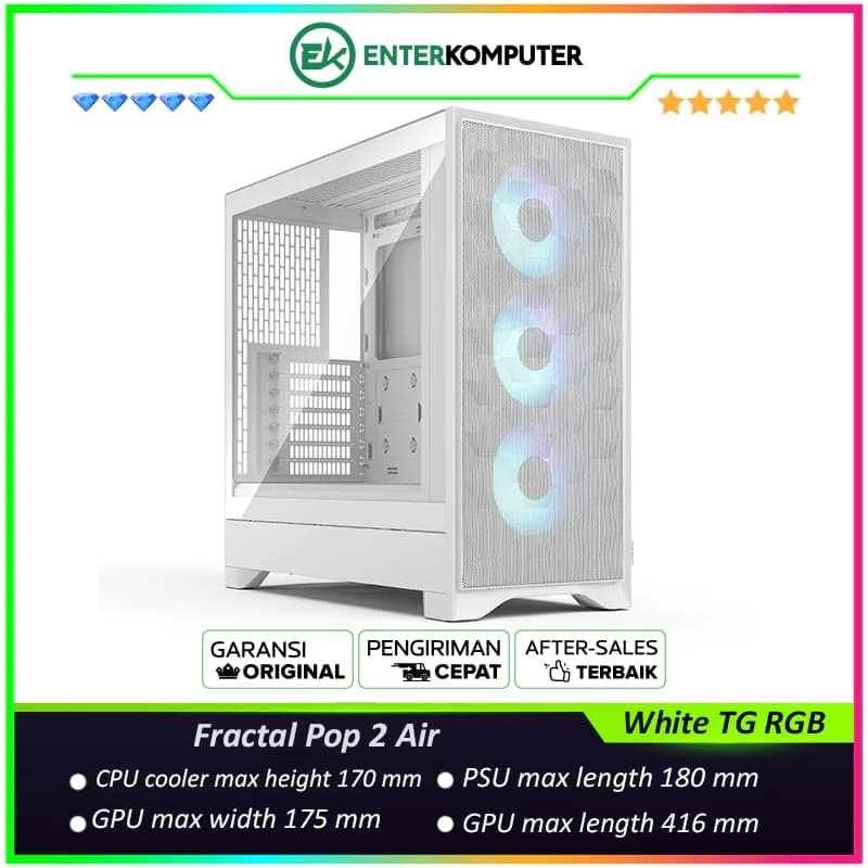 Fractal Pop 2 Air White TG RGB - foto 1