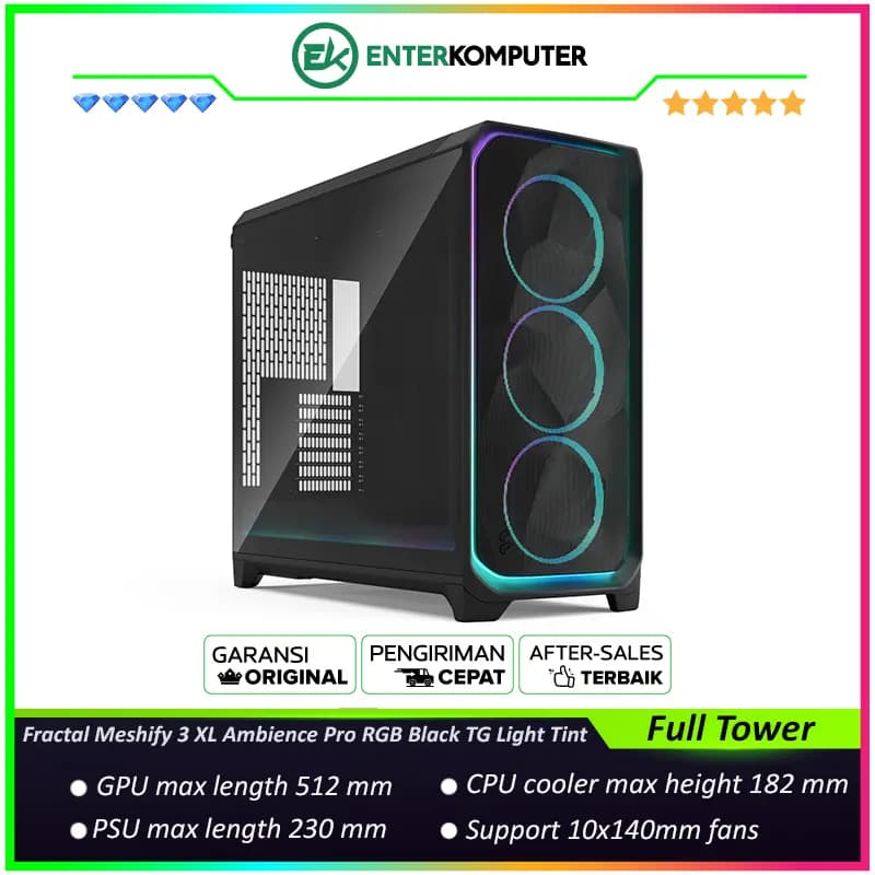 Fractal Meshify 3 XL Ambience Pro RGB Black TG Light Tint - foto 1