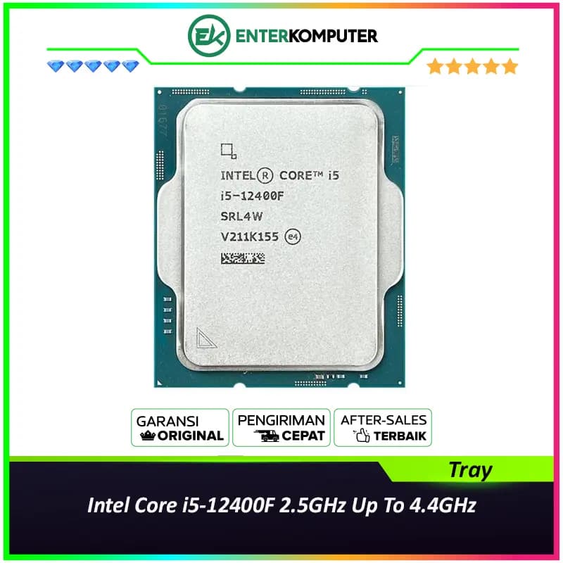 Intel Core i5-12400F 2.5GHz Up To 4.4GHz - Cache 18MB [Tray] Socket LGA 1700 - Alder Lake Series - Garansi 3Thn - foto 1