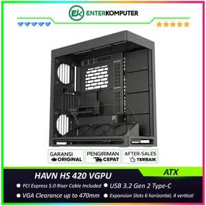 HAVN HS 420 VGPU BLACK Panoramic View Premium Mid-Tower Case - foto 1