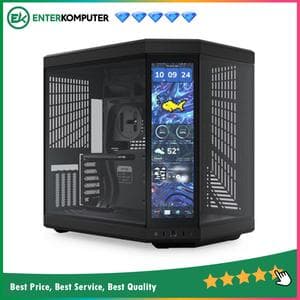 Hyte Y70 Touch Infinite Pitch Black - Modern Aesthetic Dual Chamber ATX Case with 14.9 Integrated LCD Touchscreen - foto 1