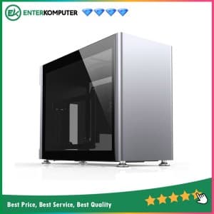 JONSPLUS i100 Pro-G Silver - ITX Case - Aluminum Alloy Case - Tempered Glass Side Window - PSU support ATX/SFX - foto 1
